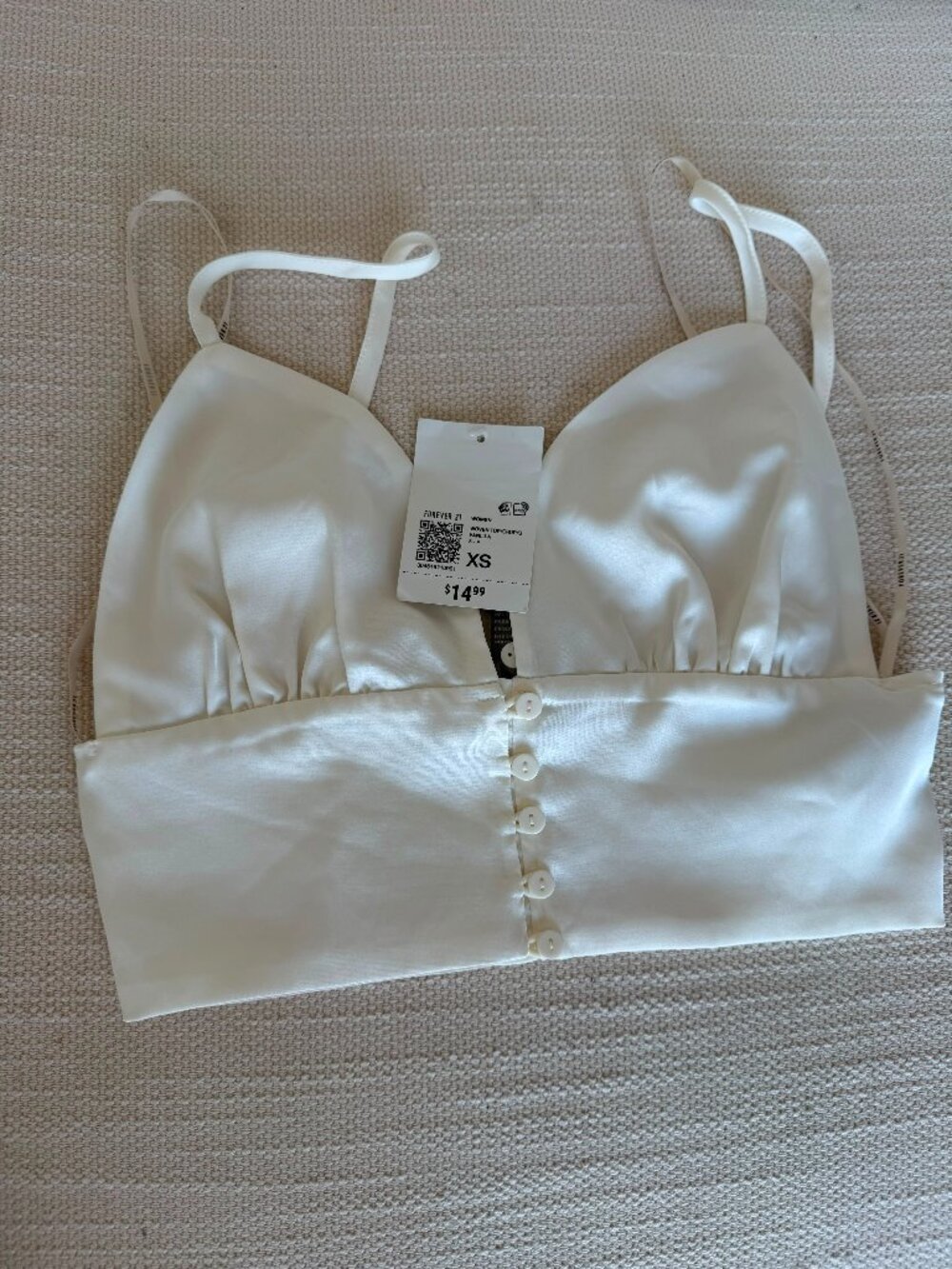 NWT Forever 21 White Crop Bralette Top Size XS